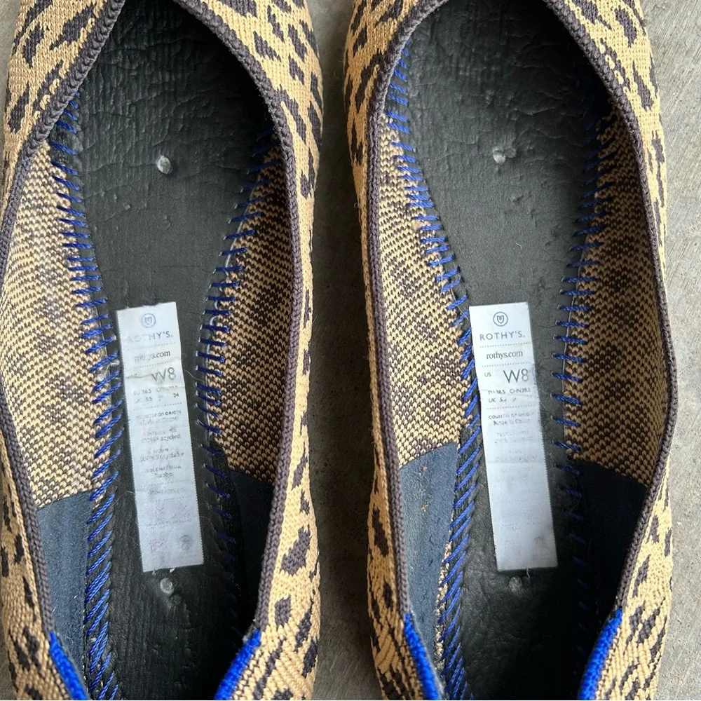 Rothy’s The Point Leopard Print Flats Shoes Women’s 8
